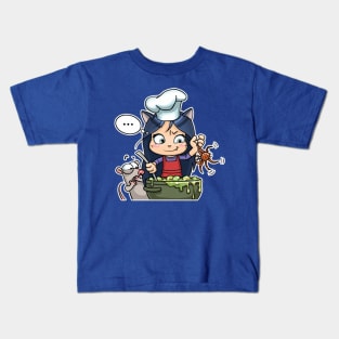 Kitty The Witch Food Chef Kids T-Shirt